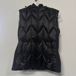 Prada Quilted Hooded Down Puffer Vest Black Size 44